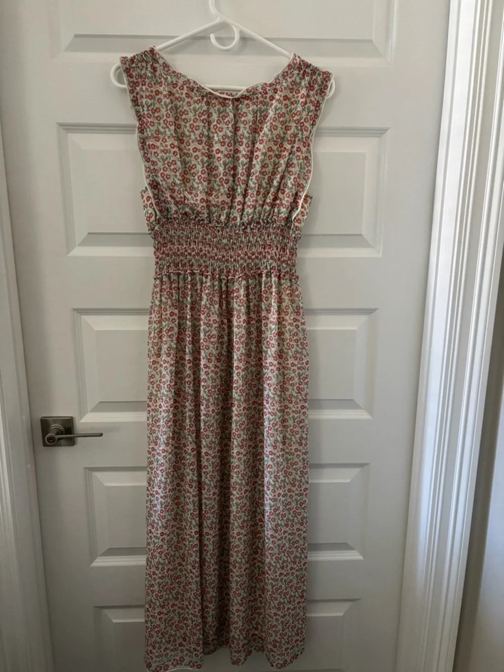 Max Studio Cream Dress with Red Floral Print - Picture 3 of 3